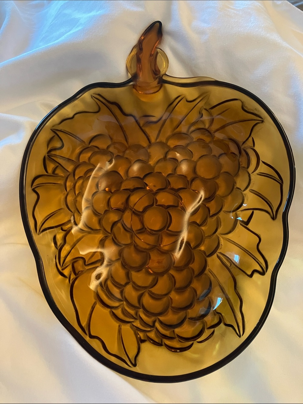 Indiana Glass Amber Grape Cluster Bowl
